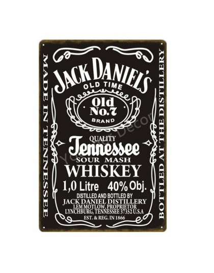 Klasyczny napój piwo metalowy plakat whisky tablica Vintage Pub znaki blaszane dekoracje ścienne dla Bar Club Man jaskinia płytk