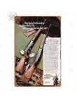 Pistolety Vintage znak puszka tablica metalowa Vintage Retro metalowy znak dekoracje ścienne dla człowieka jaskinia pistolet skl