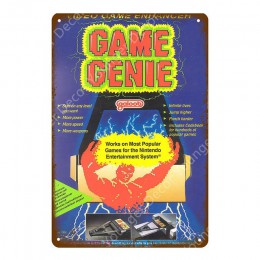Gra Genie Gaming plakat Gamer naklejki ścienne Vintage artystyczny obraz tablica dla klubu dzieci pokój Game Center Home Decor m