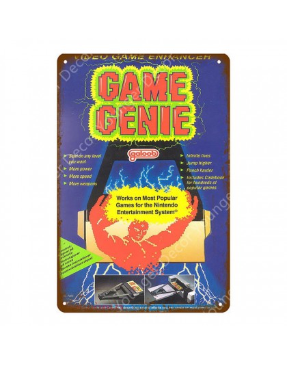 Gra Genie Gaming plakat Gamer naklejki ścienne Vintage artystyczny obraz tablica dla klubu dzieci pokój Game Center Home Decor m