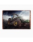 Ciągnik rolniczy metalowe tabliczki rolnictwa żelazo, w stylu vintage plakat retro tablica do koparek dekoracje ścienne płyta zn