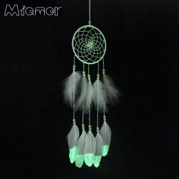 MIAMOR Indian fluorescencja Dreamcatcher Noctilucous wiatr kuranty i domu ściany wiszący wisiorek ornament łapacz snów prezent A