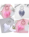 MIAMOR mały różowy i biały Dreamcatcher & Wind Chimes wisiorek do samochodu i wystroju domu i ściany wiszące łapacz snów Regalo 