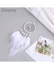 MIAMOR mały różowy i biały Dreamcatcher & Wind Chimes wisiorek do samochodu i wystroju domu i ściany wiszące łapacz snów Regalo 