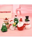 1-7 sztuk/zestaw miniaturowe choinki święty mikołaj bałwany Terrarium akcesoria pudełko wróżka figurki ogrodowe lalki wystrój do