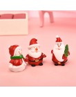1-7 sztuk/zestaw miniaturowe choinki święty mikołaj bałwany Terrarium akcesoria pudełko wróżka figurki ogrodowe lalki wystrój do