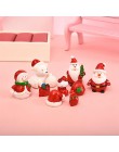 1-7 sztuk/zestaw miniaturowe choinki święty mikołaj bałwany Terrarium akcesoria pudełko wróżka figurki ogrodowe lalki wystrój do