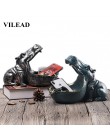 VILEAD 22cm żywica Hippo figurki brelok pulpit dekoracji akcesoria do domu ganek pilot zdalnego sterowania przechowywania zwierz