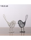 VILEAD 9 ''żelazne figurki ptaków 2 kolory abstrakcyjne ptaki miniatury Vintage figurka zwierzątko kreatywny prezent do dekoracj