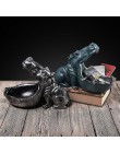 VILEAD 22cm żywica Hippo figurki brelok pulpit dekoracji akcesoria do domu ganek pilot zdalnego sterowania przechowywania zwierz