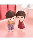 1 zestaw Cute Little Lovers miniaturowy krajobraz ozdoba DIY dom ogród domek dla lalek miłośnicy pary Ornament świąteczny prezen