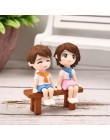 1 zestaw Cute Little Lovers miniaturowy krajobraz ozdoba DIY dom ogród domek dla lalek miłośnicy pary Ornament świąteczny prezen