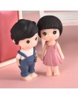 1 zestaw Cute Little Lovers miniaturowy krajobraz ozdoba DIY dom ogród domek dla lalek miłośnicy pary Ornament świąteczny prezen
