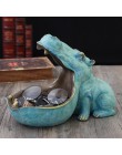 VILEAD 22cm żywica Hippo figurki brelok pulpit dekoracji akcesoria do domu ganek pilot zdalnego sterowania przechowywania zwierz
