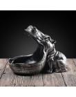 VILEAD 22cm żywica Hippo figurki brelok pulpit dekoracji akcesoria do domu ganek pilot zdalnego sterowania przechowywania zwierz