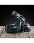 VILEAD 22cm żywica Hippo figurki brelok pulpit dekoracji akcesoria do domu ganek pilot zdalnego sterowania przechowywania zwierz