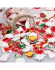Mix wzorów 30 sztuk choinki buty prezent w kształcie bałwanka deser Cartoon DIY żywica Flatback Cabochon szczęście torba DIY prz