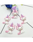 10 sztuk Cartoon jednorożec Flatback akcesoria żywica DIY Scrapbooking