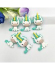 10 sztuk Cartoon jednorożec Flatback akcesoria żywica DIY Scrapbooking