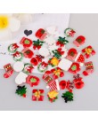 Mix wzorów 30 sztuk choinki buty prezent w kształcie bałwanka deser Cartoon DIY żywica Flatback Cabochon szczęście torba DIY prz