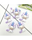 10 sztuk Cartoon jednorożec Flatback akcesoria żywica DIY Scrapbooking