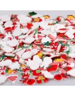Mix wzorów 30 sztuk choinki buty prezent w kształcie bałwanka deser Cartoon DIY żywica Flatback Cabochon szczęście torba DIY prz