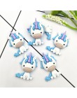 10 sztuk Cartoon jednorożec Flatback akcesoria żywica DIY Scrapbooking