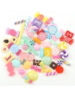 30 sztuk/partia Mix kolory projekt Cabochons mieszkanie powrót żywica brokat pastelowe konfetti cukierki żywica dla dzieci DIY o