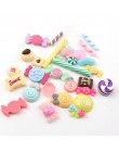 30 sztuk/partia Mix kolory projekt Cabochons mieszkanie powrót żywica brokat pastelowe konfetti cukierki żywica dla dzieci DIY o