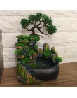 Piękna figurka z drzewem bonsai i fontanną nowoczesna ozdobna awangardowa dekoracyjna