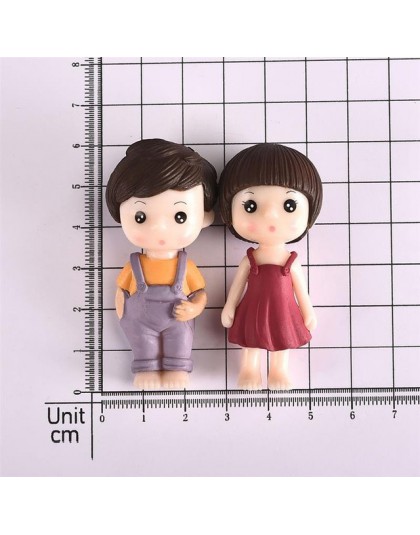 1 zestaw Cute Little Lovers miniaturowy krajobraz ozdoba DIY dom ogród domek dla lalek miłośnicy pary Ornament świąteczny prezen