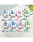 10 sztuk Cartoon jednorożec Flatback akcesoria żywica DIY Scrapbooking