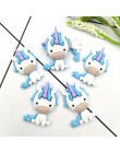 10 sztuk Cartoon jednorożec Flatback akcesoria żywica DIY Scrapbooking