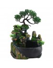 Piękna figurka z drzewem bonsai i fontanną nowoczesna ozdobna awangardowa dekoracyjna