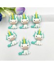 10 sztuk Cartoon jednorożec Flatback akcesoria żywica DIY Scrapbooking