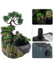 Piękna figurka z drzewem bonsai i fontanną nowoczesna ozdobna awangardowa dekoracyjna