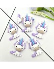 10 sztuk Cartoon jednorożec Flatback akcesoria żywica DIY Scrapbooking