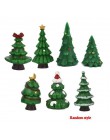 1-7 sztuk/zestaw miniaturowe choinki święty mikołaj bałwany Terrarium akcesoria pudełko wróżka figurki ogrodowe lalki wystrój do