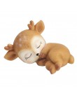 Śpiące dziecko Deer statua Mini 3D Deer figurka rzemiosło żywiczne dekoracja dla domu ogród samochód stół ornament dekoracyjny p