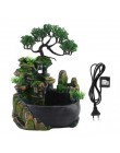 Piękna figurka z drzewem bonsai i fontanną nowoczesna ozdobna awangardowa dekoracyjna