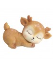 Śpiące dziecko Deer statua Mini 3D Deer figurka rzemiosło żywiczne dekoracja dla domu ogród samochód stół ornament dekoracyjny p