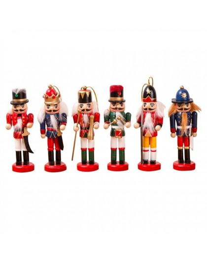 5 6 sztuk/zestaw dziadek do orzechów Puppet nowy 12 CM/12.5 CM/10.5 CM Glitter Powder klasyczny dziadek do orzechów Puppet wisio