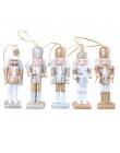 5 6 sztuk/zestaw dziadek do orzechów Puppet nowy 12 CM/12.5 CM/10.5 CM Glitter Powder klasyczny dziadek do orzechów Puppet wisio