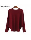 BHflutter sweter kobiety głęboki dekolt dzianiny zimowe swetry topy kobieta Batwing Cashmere swetry na co dzień Jumper Pull Femm