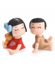 1 zestaw miłośników Sweety para krzesło figurki baśniowe miniaturki do ogrodu Gnome Moss prezent na walentynki rzemiosło żywiczn