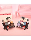 3 sztuk/zestaw Kawaii figurki krzesło książka babcia dziadek para staruszków DIY Mini wróżka ozdoba ogrodowa lalka prezent dla p
