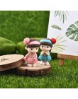 4 sztuk całkiem czysta dziewczyna miniaturowa figurka Bonsai dekoracyjne Mini bajki ogród ludzie statua ozdoby z mchu rzemiosło 