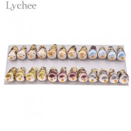 Lychee 24 sztuk/zestaw Mini pianki sztuczne ptaki piękne kolorowe fałszywe ptaki miniatury dekoracje do domu na imprezę losowe z