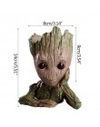 Akcesoria do dekoracji domu Baby Groot obsadka do pióra rośliny doniczka śliczne drzewo figurki miniaturowy Model dekoracja stoł