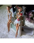 2 sztuk/zestaw piękny anioł rzemiosło żywiczne figurki wróżek prezent ślubny dekoracja domu hogar moderno U0926